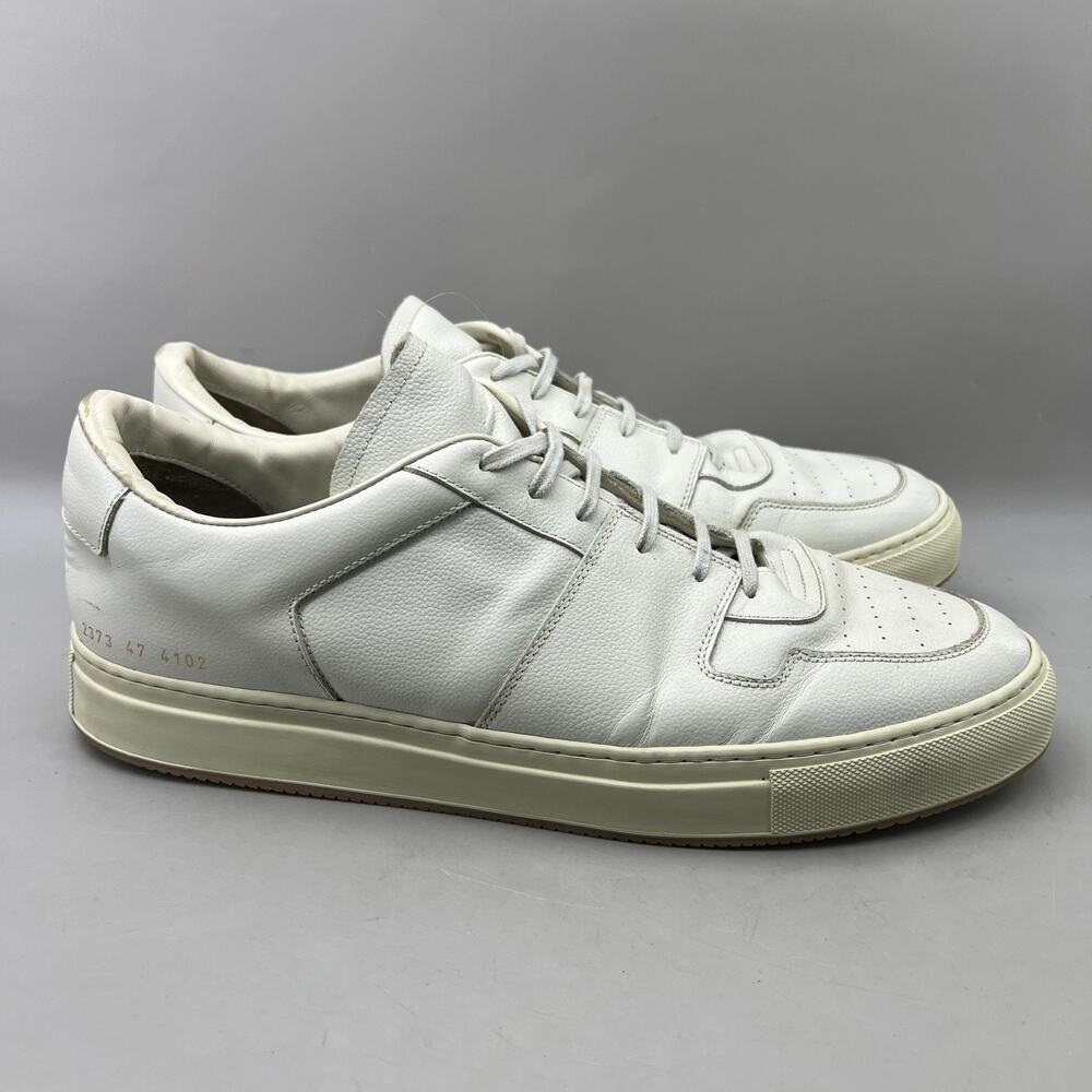 Common Projects Decades Shoes Men's 14 US, 47 EU White Leather Comfort Sneakers